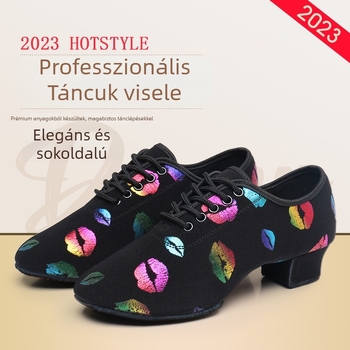 Latin tánc cipő — vászon felsőrész, bőr talp, márka JAYFLY/qiaofulai