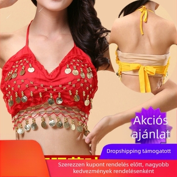 Uniszex hastánc top 120D chiffon anyagból, 100% akril rost