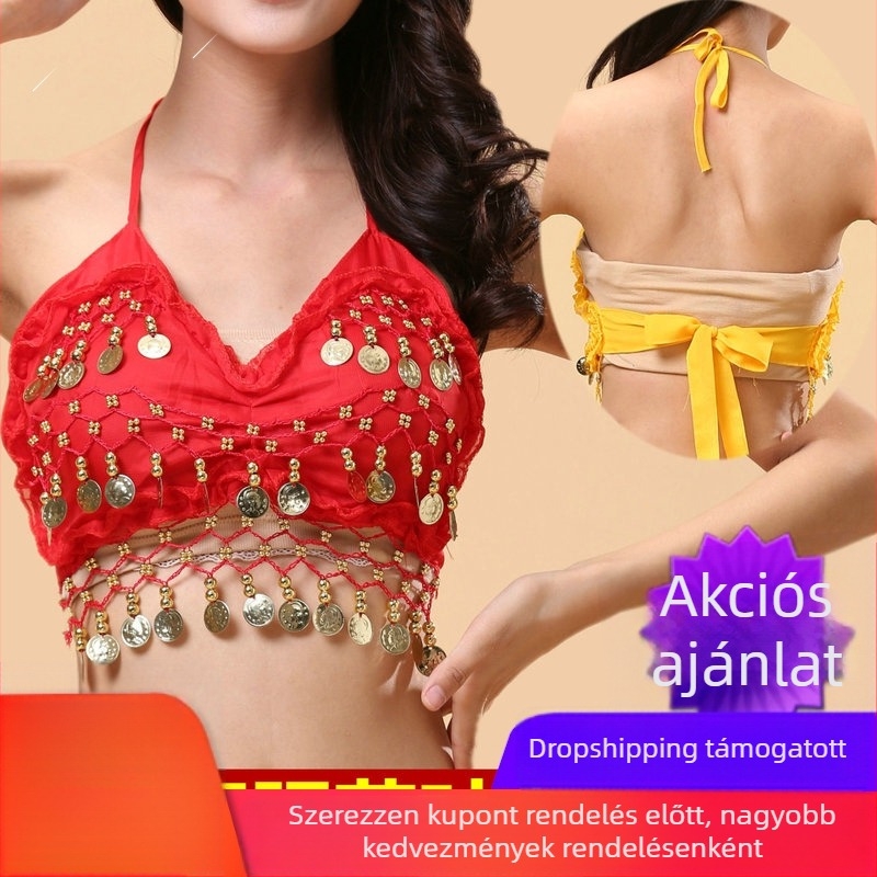 Uniszex hastánc top 120D chiffon anyagból, 100% akril rost
