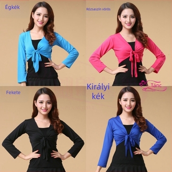 Négyzetes tánc felső sállal, Milk Silk anyag 30% elasztánnal, hosszú ujjú, felnőtt nőknek, színpadra és Belly/Latin/Folk/Yangko táncokhoz