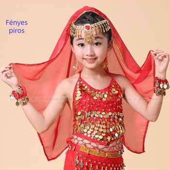 Fém hajdísz Belly Dance-hez fátyollal, elektroplatírozott felülettel, gyerekeknek, nemzeti stílus