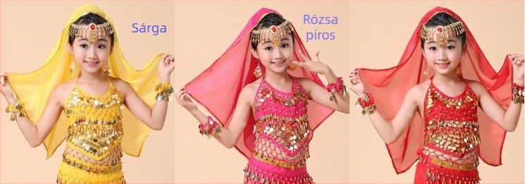 Fém hajdísz Belly Dance-hez fátyollal, elektroplatírozott felülettel, gyerekeknek, nemzeti stílus