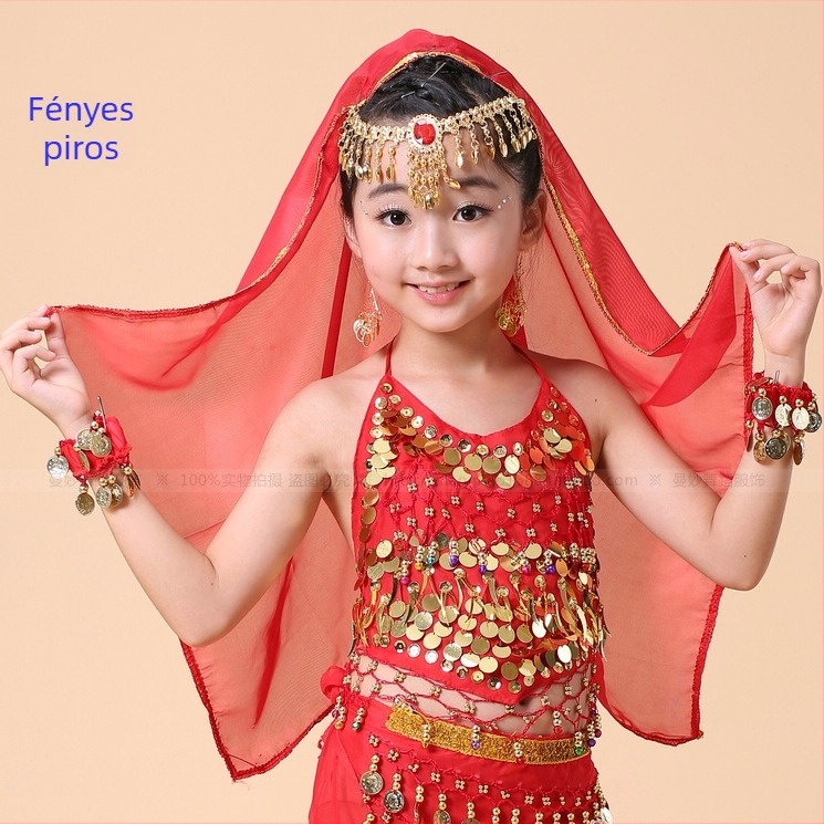 Fém hajdísz Belly Dance-hez fátyollal, elektroplatírozott felülettel, gyerekeknek, nemzeti stílus