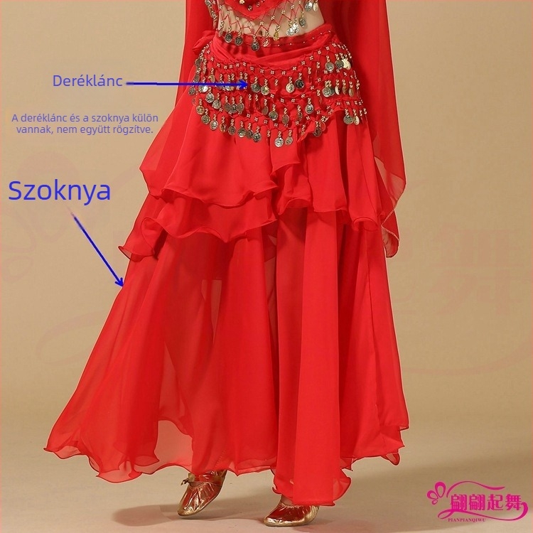 Has­tánc jelmez — indiai stílus, tág szoknya, 120D chiffon, akril anyag, márka Yan Zi Dance Rhyme