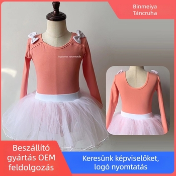 Lányoknak szóló balett próbaruha – 70% pamut, 3–8 éveseknek (100–140 cm)