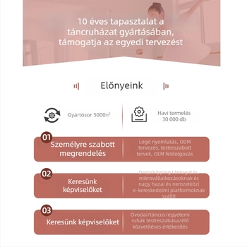 Lányoknak szóló balett próbaruha – 70% pamut, 3–8 éveseknek (100–140 cm)