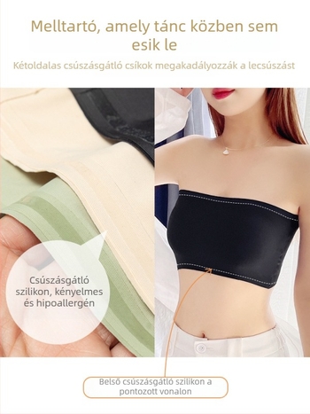 Ice Silk pánt nélküli melltartó, láthatatlan, csúszásmentes, formázó tube-top