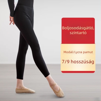 Fekete női balett tornadrág, rugalmas és testhez álló edzéshez