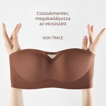 Pánt nélküli melltartó acélgyűrűk nélkül, csúszásmentes, láthatatlan, ideális egy vállra öltözött felsőhöz