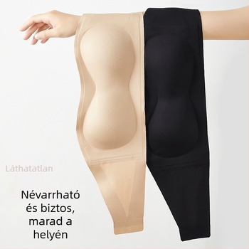 Nylonból készült, pánt nélküli, hátsó rész nélküli alakformáló melltartó – 3/4 kosár, vékony formázott kosarak, csúszásmentes