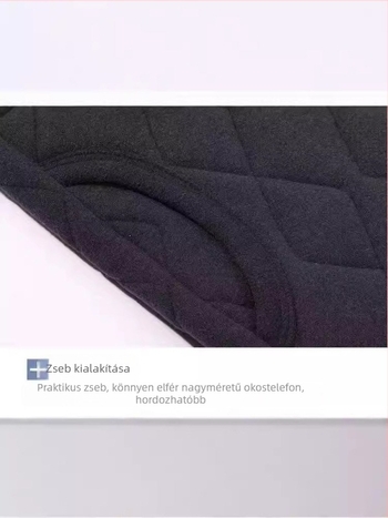 Férfi pamut mellény fleece béléssel, rövid fazon, vastag és meleg, plusz méretek