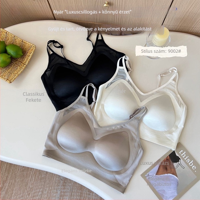 Nylon anyagú tub-top melltartó, varrás nélküli, vékony formázott kosár, push-up, lélegző, állítható vállpántok