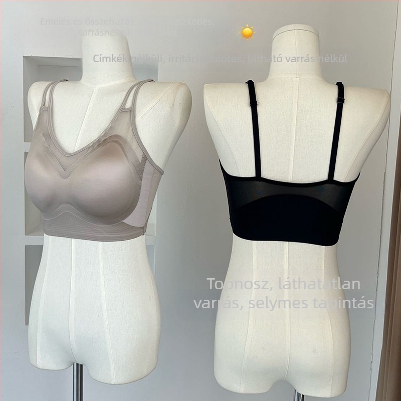 Nylon anyagú tub-top melltartó, varrás nélküli, vékony formázott kosár, push-up, lélegző, állítható vállpántok