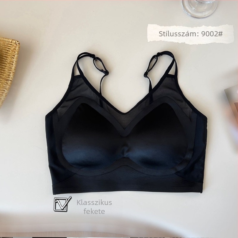 Nylon anyagú tub-top melltartó, varrás nélküli, vékony formázott kosár, push-up, lélegző, állítható vállpántok