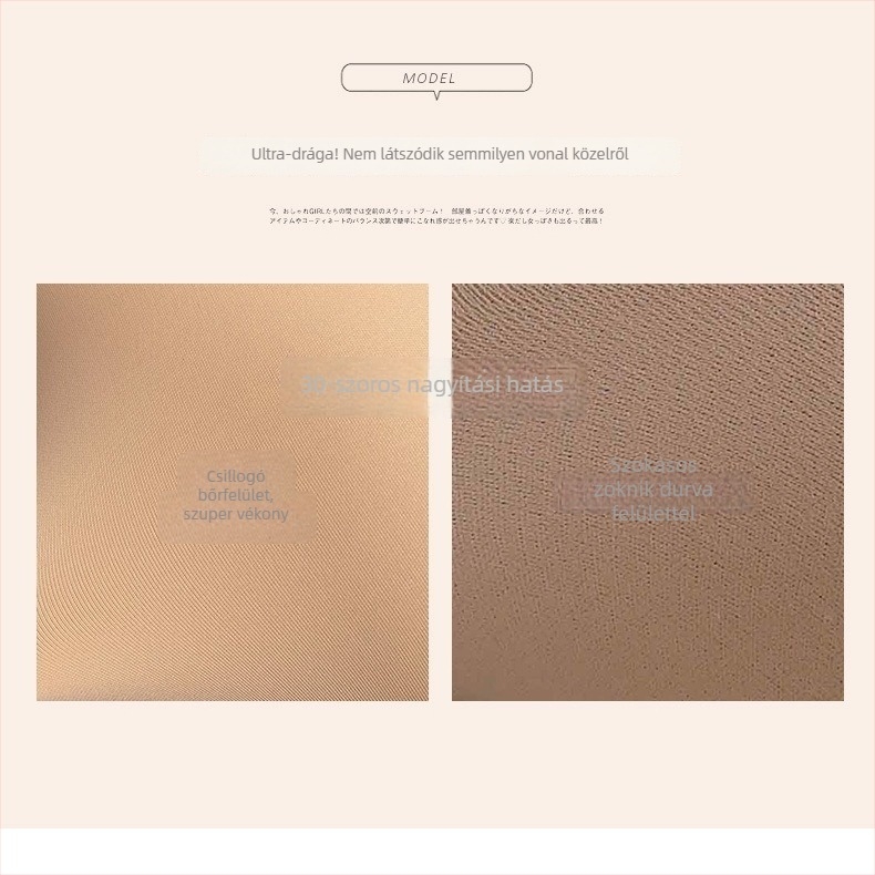 Nylon vastagított egyrészes harisnya, láthatatlan felület, egyszínű