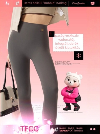 Őszi-téli varrat nélküli magas derékú ballonos szabású leggings, felhő-szerű fleece bélés, Barbie-stílusú jóga nadrág