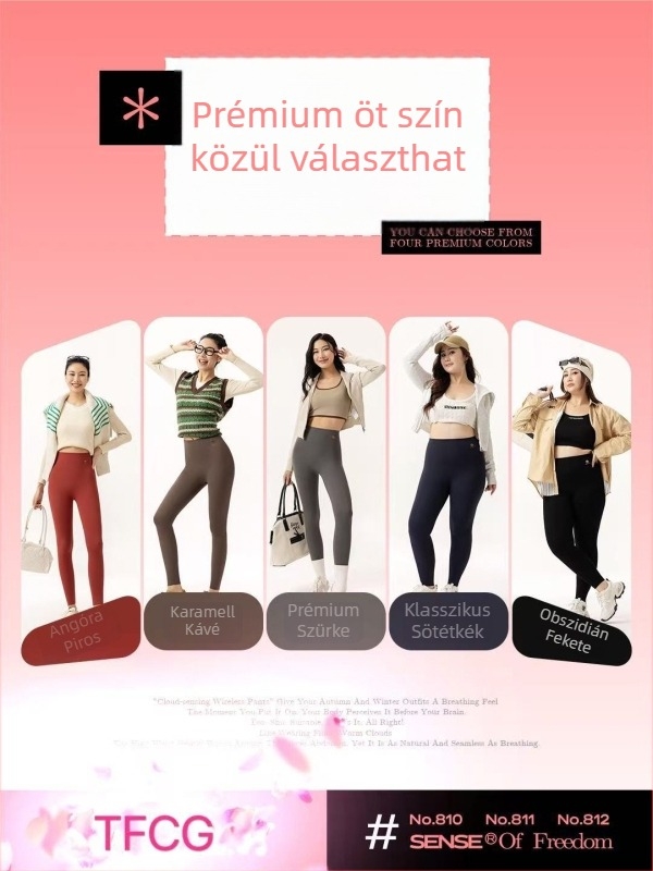 Őszi-téli varrat nélküli magas derékú ballonos szabású leggings, felhő-szerű fleece bélés, Barbie-stílusú jóga nadrág