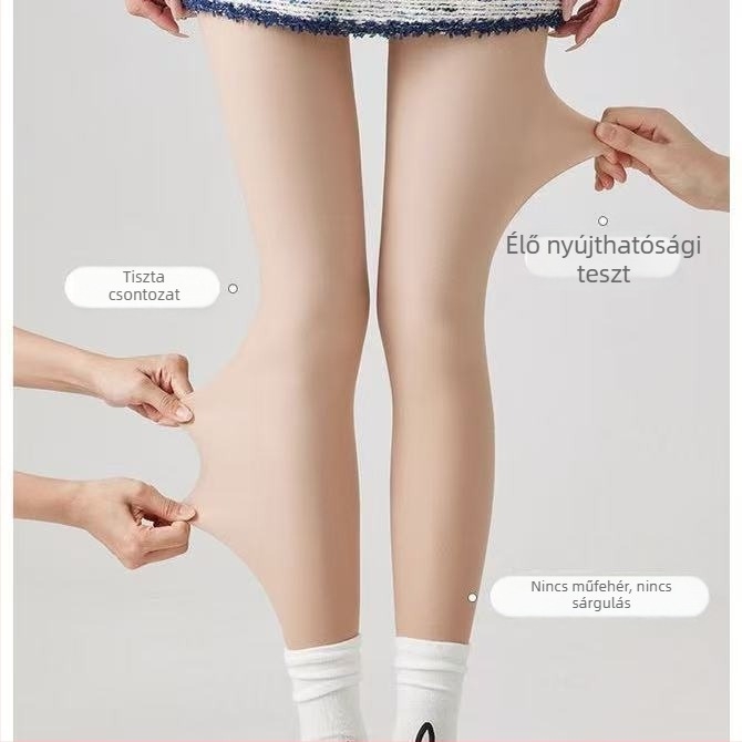 Baonasi női őszi-téli harisnyák, természetes bőrhatású érzet, fleece bélés, velúr leggings