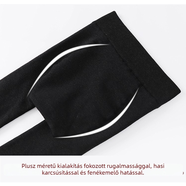 Női plusz méretű leggings hideg időkre, magas derekú, fleece béléssel, vastag és meleg