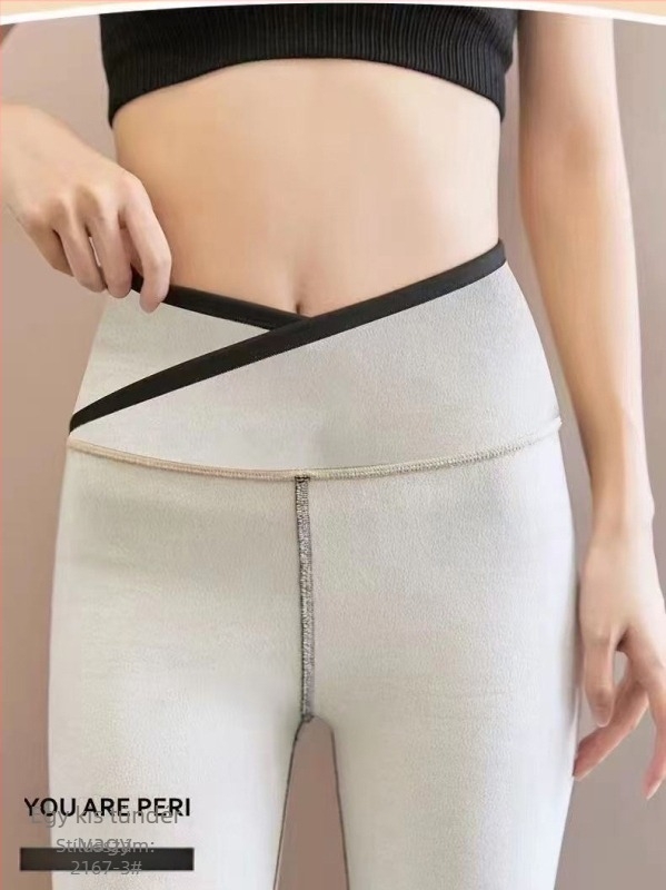 Őszi–téli matt magas derekú tejes velúr Lycra pamut leggings, fleece-bélelt meleg nadrág nőknek 2167-3