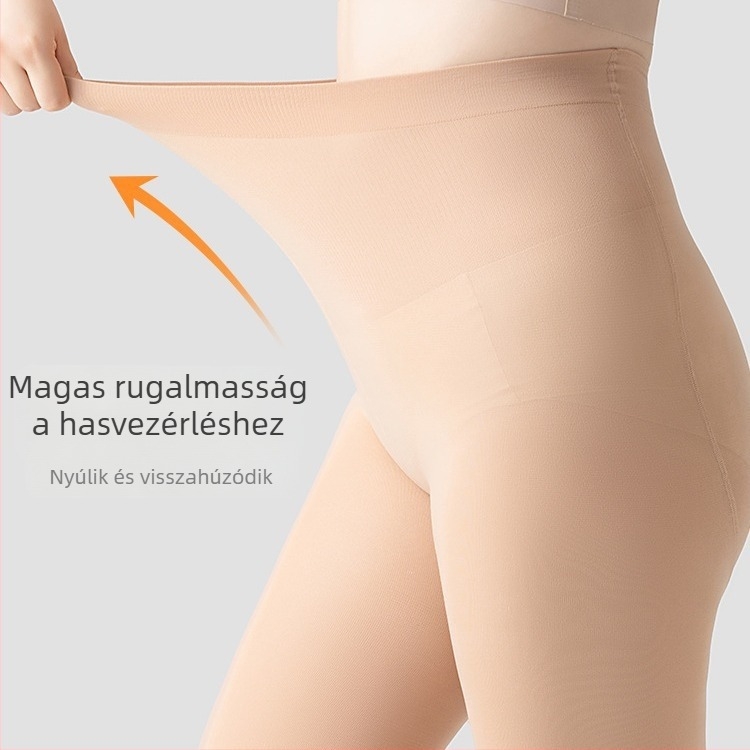 Női plussz méretű testszínű harisnya, 9/10 hossz, vastagabb téli, tavaszi és őszi viseletre