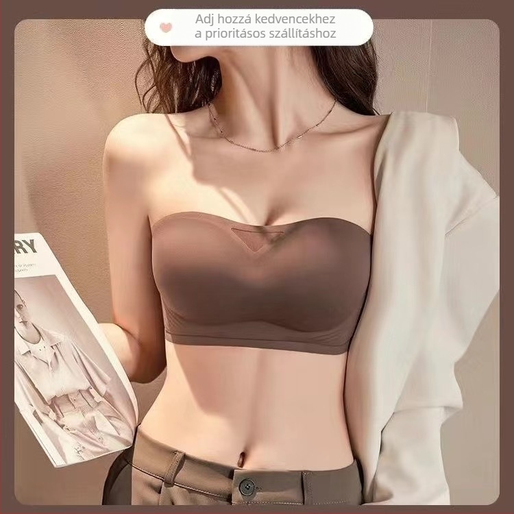 Nélkül vállpántos nylon tubus-top, teljes kosár, vékony formázott kosár, hátoldali három sor zár