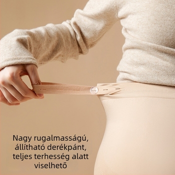 Kismama női leggings, állítható pocaktámogatással, fleece-bélelt, őszi–téli időszakra, kényelmes külső ruházatként tavasszal és ősszel
