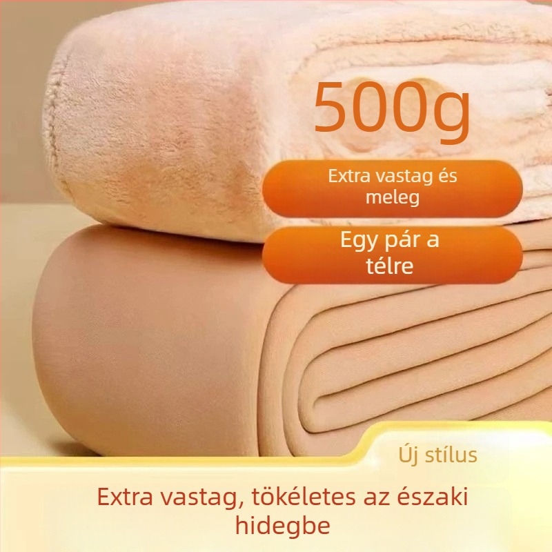 700 g rendkívül vastag fleece-béléssel ellátott leggings és harisnya ősz-télre, plusz méret, bőrszín.