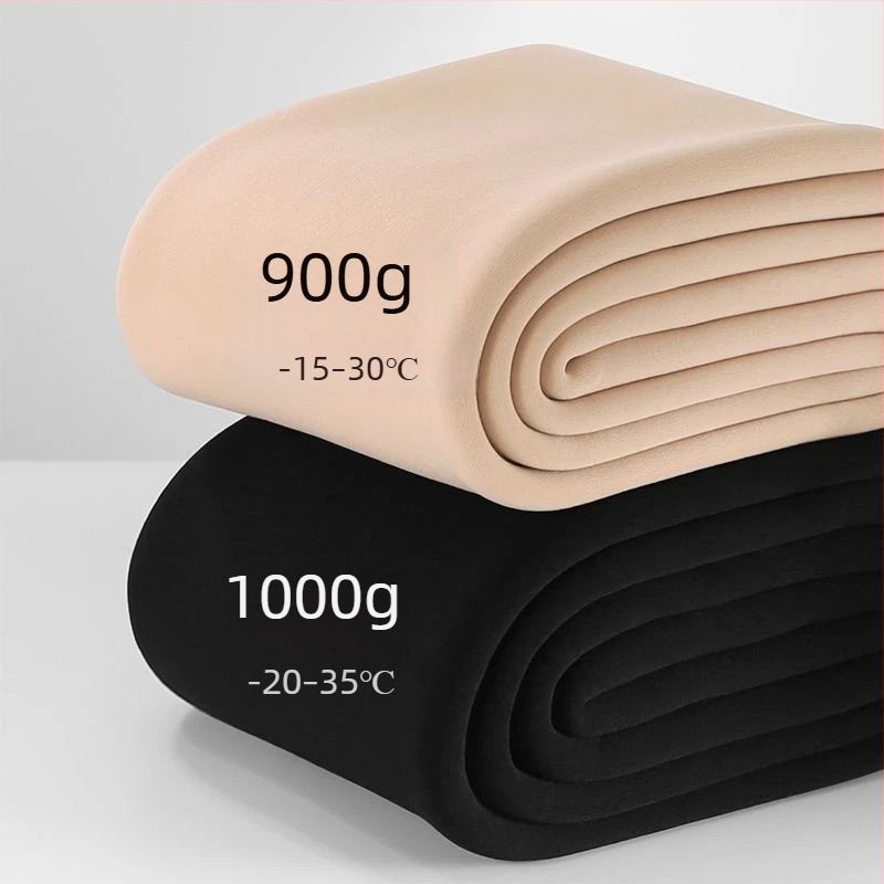 Női plusz méretű harisnya fleece-beléssel – ultra vastag, meleg, nude szín