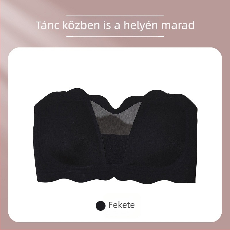 Nagy méretű pántnélküli melltartó, nyári vékony modell, csúszásmentes, formázó hatás, wrap-top