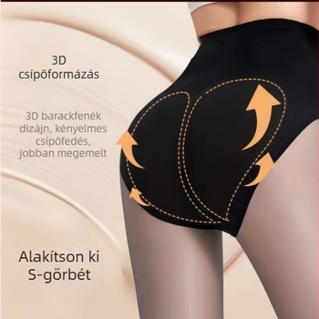 Flízes béléses magas derekú leggings, fenéket formáló hatás, áttetsző a bőrön át, ősz-tél