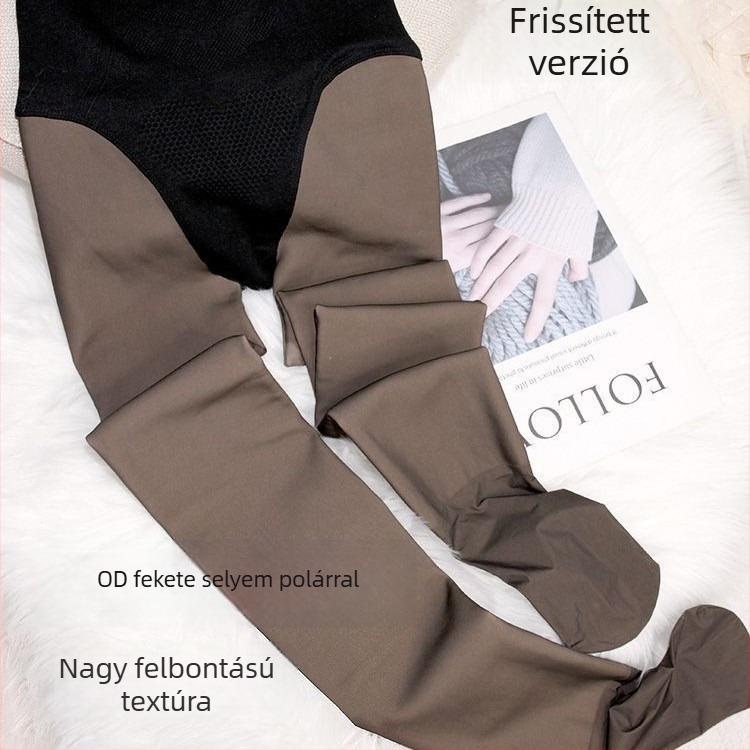 Flízes béléses magas derekú leggings, fenéket formáló hatás, áttetsző a bőrön át, ősz-tél