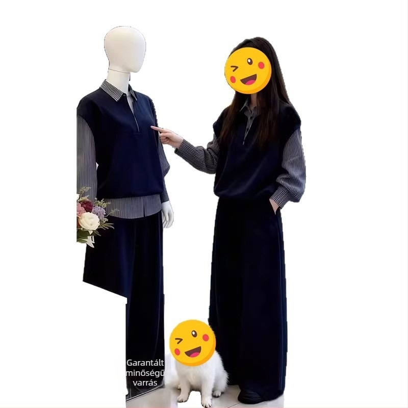 Retro kockás női ing, hosszú ujjú, plusz méret, karcsúsító hatás, paneles csíkos rész, polo gallér