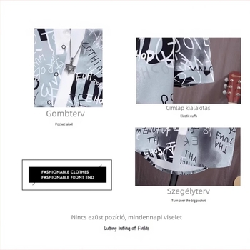 Pólóing, csíkos, hímzett, pamutkeverék anyagú, rövid ujjú