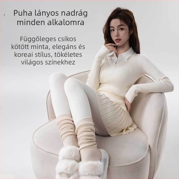 Női vastagított pamut harisnya, egyszínű minta, 30% pamut, teljes hossz