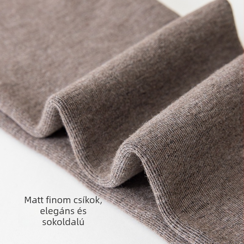 Női pamut leggings fleece béléses, függőleges csíkokkal, magas derék a has kontrolljára, karcsú szabás, lábfejig érő