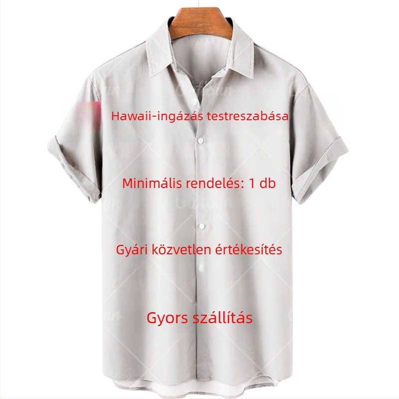 3D nyomtatott mintaing, lélegző poliészter anyag, rövid ujjú, lazább szabás