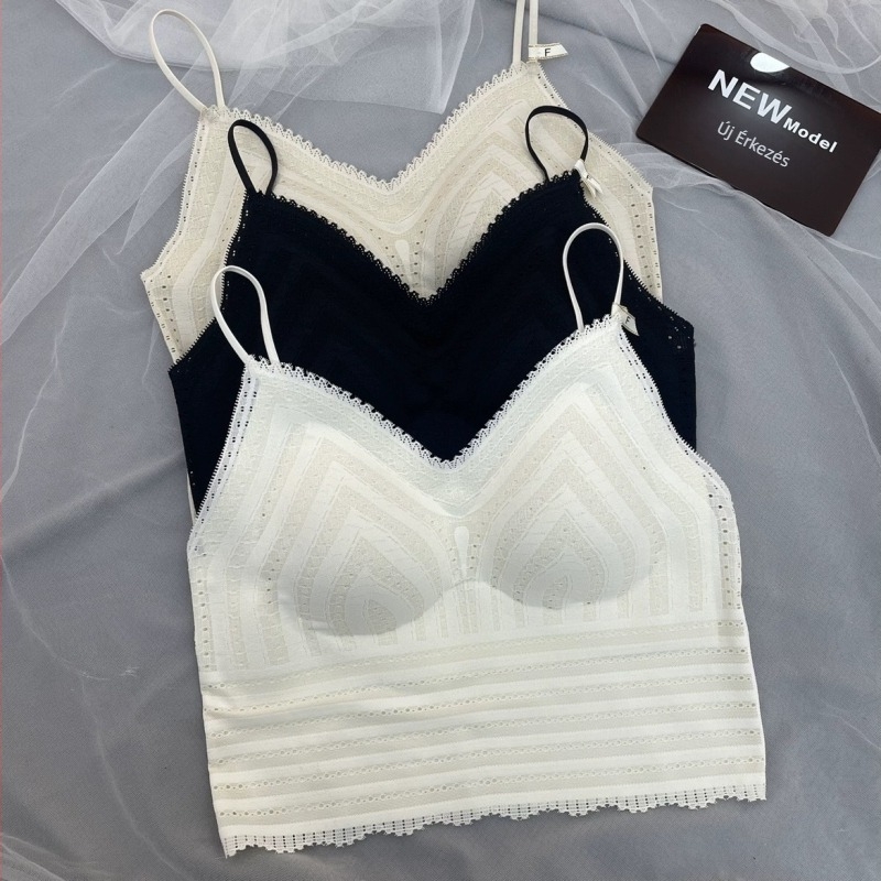 Nylon melltartó/top vékony formázott kosarakkal, teljes kosár, derék hossz, légáteresztő és kényelmes, szép hátsó dizájn