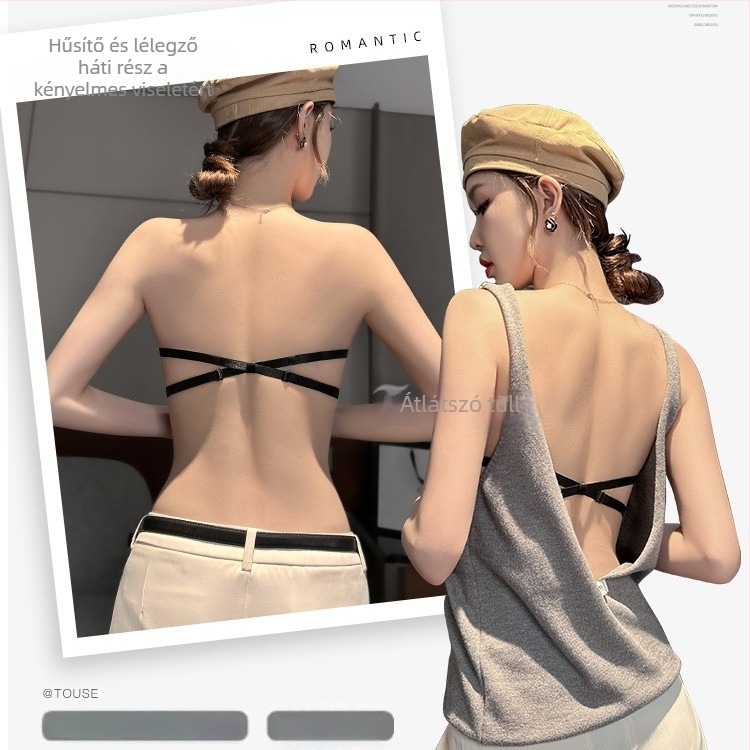 Elöl záródó, pánt nélküli, anti-slip melltartó kis mellemhez, láthatatlan bandeau szép hátsó dizájnnal