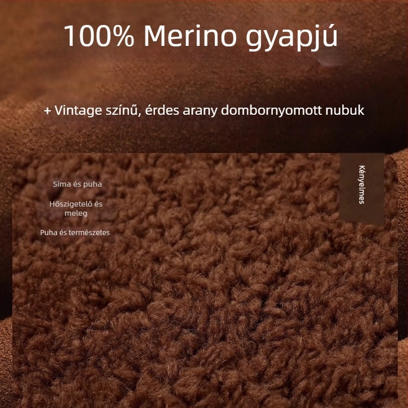 Női gyapjú- és velúr bunda, középhosszú, hosszú ujjú, tél 2025