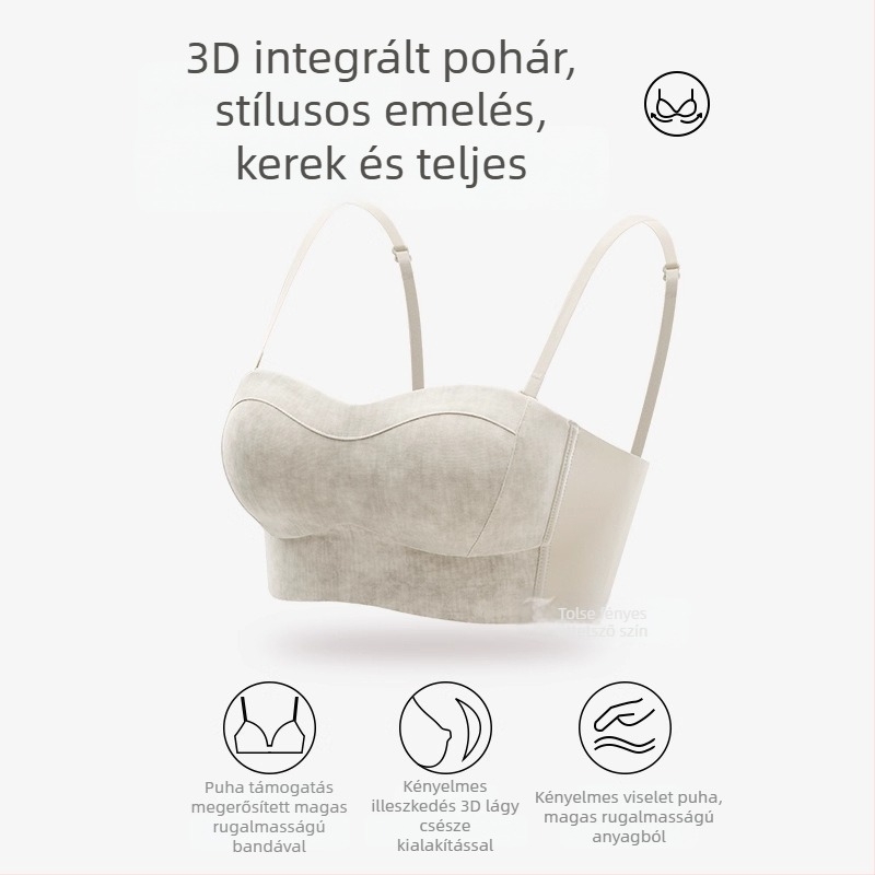 Varrat nélküli melltartó nőknek, oldalirányú formázás, 3/4 kosár, nylon anyag