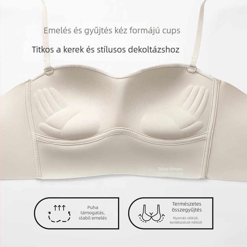 Varrat nélküli melltartó nőknek, oldalirányú formázás, 3/4 kosár, nylon anyag
