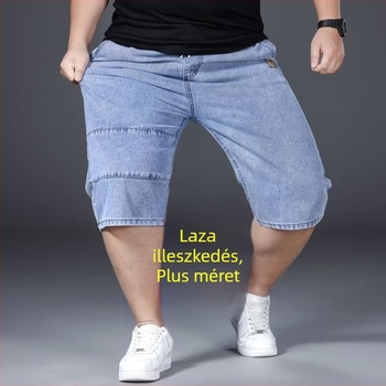 Férfi cropped denim rövidnadrág, koreai stílus, alacsony derék, egyenes szár, kézzel rajzolt minták, kimosott