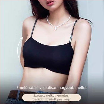 Csőtop melltartó, levehető dupla vállpántokkal, 3/4 kosárméret, fő anyag nylon, bélés spandex, hátoldali varrás nélküli dizájn