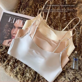 Női Seamless bustier felső, légáteresztő nylon anyag, 3/4 kosár, fix dupla vállpánt, anti-transzparencia és mellszövet karcsúsítás
