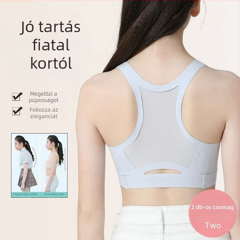 Lányoknak készült testtartás-korrigáló, varrás nélküli, lélegző nejlonból készült sportos mellény