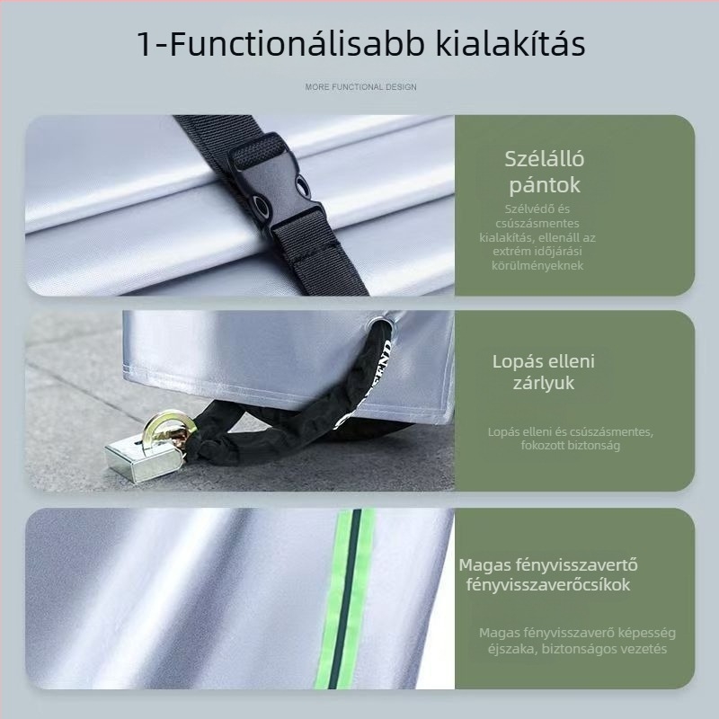 Elektromos járműre vonatkozó védőhuzat – napvédelmi, esővédelmi, fagy- és hóállóság, porállóság – egyszerű stílus