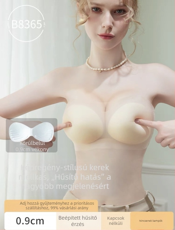 Ice Silk Top pántok nélkül – 3/4 kosár, Levehető dupla vállpántok, Vizuál: vékony felső rész, vastag alsó rész, Nincs acélgyűrű