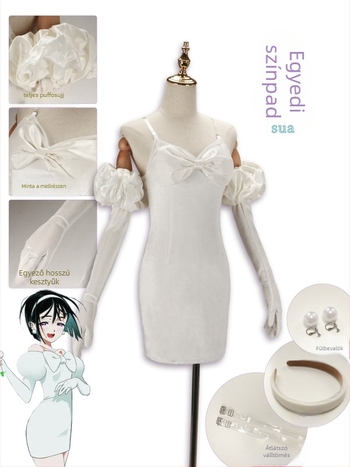 Cosplay színpadi ruha, elegáns, speciális formájú dizájn, Chenille anyag, 30–50% poliészter, 2022 nyár, japán/koreai laza stílus, gallércímkével
