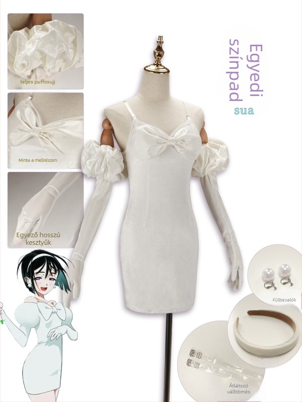 Cosplay színpadi ruha, elegáns, speciális formájú dizájn, Chenille anyag, 30–50% poliészter, 2022 nyár, japán/koreai laza stílus, gallércímkével